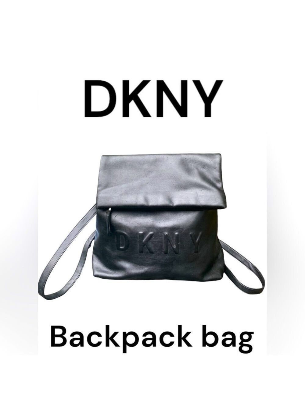 DKNY-black pvc backpack/bag. Interior perfect/outside has small picks/scratches.